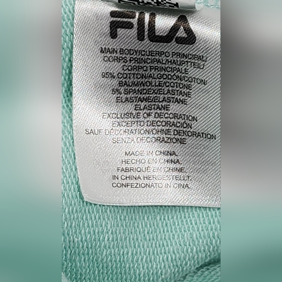 Women's FILA Crew Neck Dual Pocket Sweatshirt Size Large Seafoam Green - Picture 13 of 13